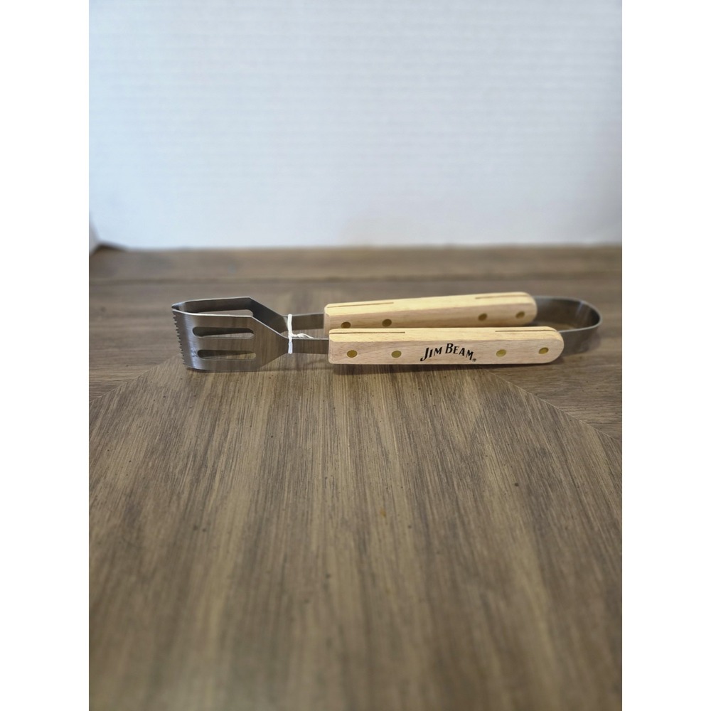 Jim Beam BBQ Tongs with Wood Handles